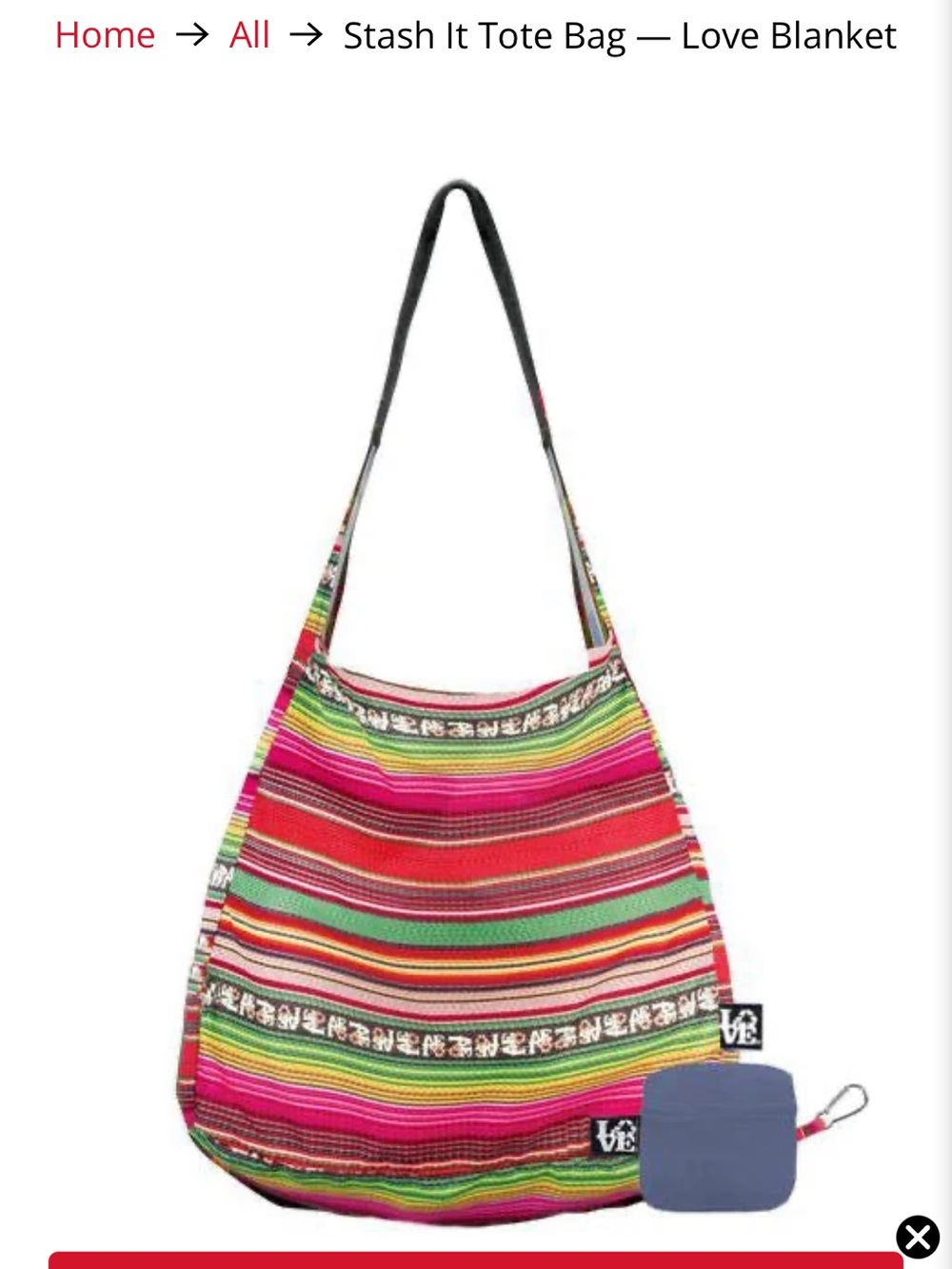 love bags - Boho Stripe Hobo Shoulder Bag in Red and Pink - euc